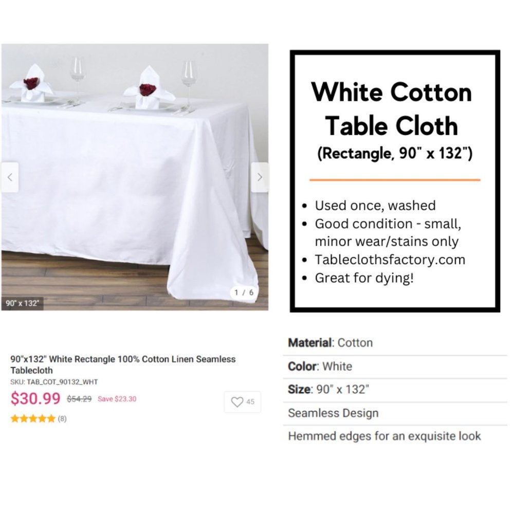 Classic White Cotton Tablecloth by